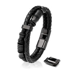 Premium Genuine Black Leather Bracelet